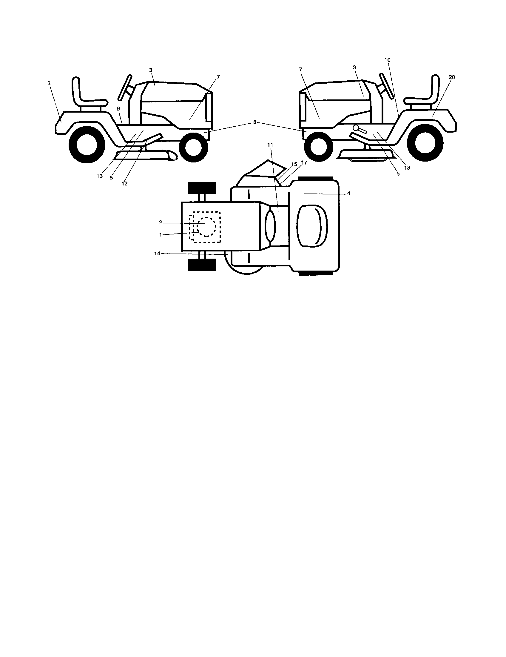Decals Diagram and Parts List for 917253140  Craftsman Lawn Tractor
