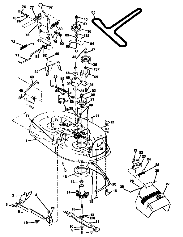 Mower Diagram and Parts List for 917256810  Craftsman Lawn Tractor
