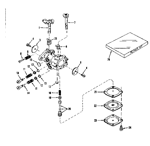 Carburetor No. 29780 Diagram and Parts List for 143501121  Craftsman Engine