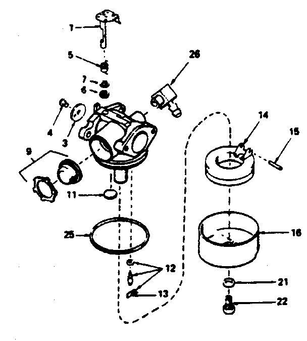 Carburetor No. 632466 Diagram and Parts List for 143374372  Craftsman Engine
