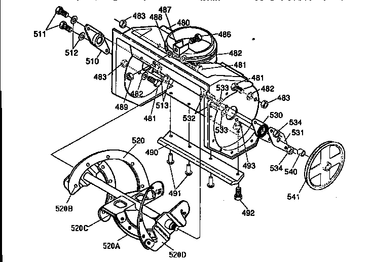 Auger Housing Diagram and Parts List for 88414  Craftsman Snow Blower