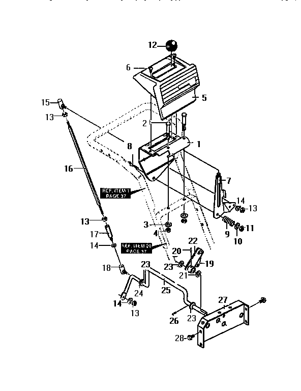 Control Panel Diagram and Parts List for 536886380  Craftsman Snow Blower