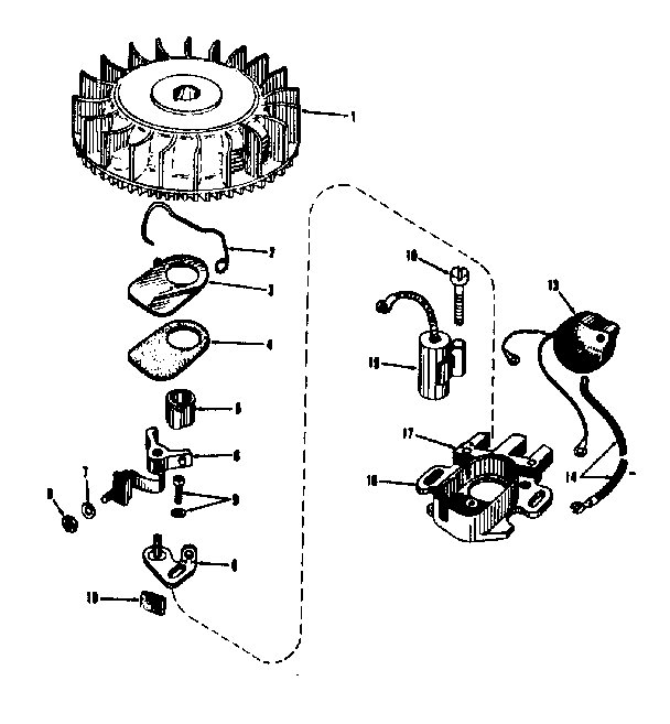 Magneto (phelon F-3220-g) Diagram and Parts List for 143101011  Craftsman Engine