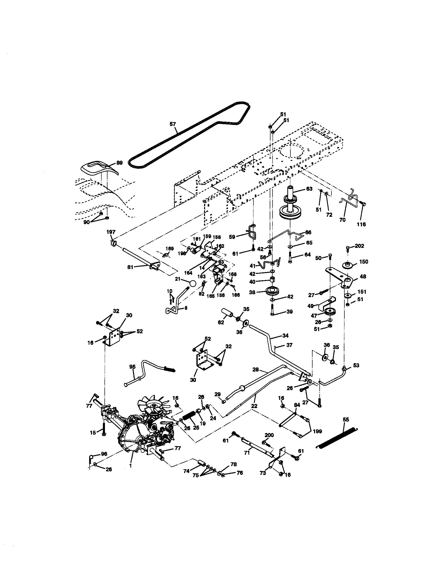 Ground Drive Diagram and Parts List for 917270761  Craftsman Lawn Tractor