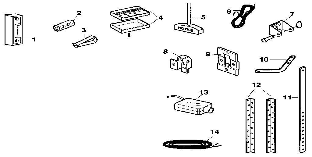 Installation Diagram and Parts List for 13953325  Craftsman Garage Door Opener