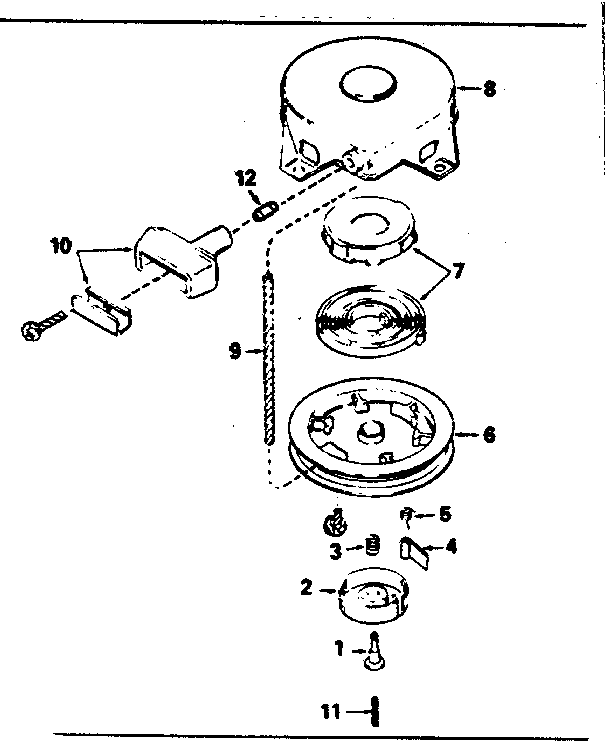 Rewind Starter No. 590420a Diagram and Parts List for 143754082  Craftsman Engine