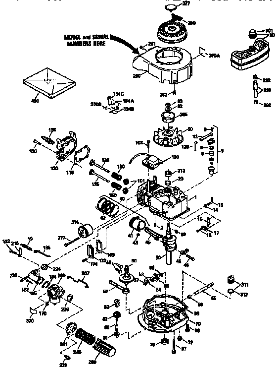 Engine Diagram and Parts List for 143943510  Craftsman Engine