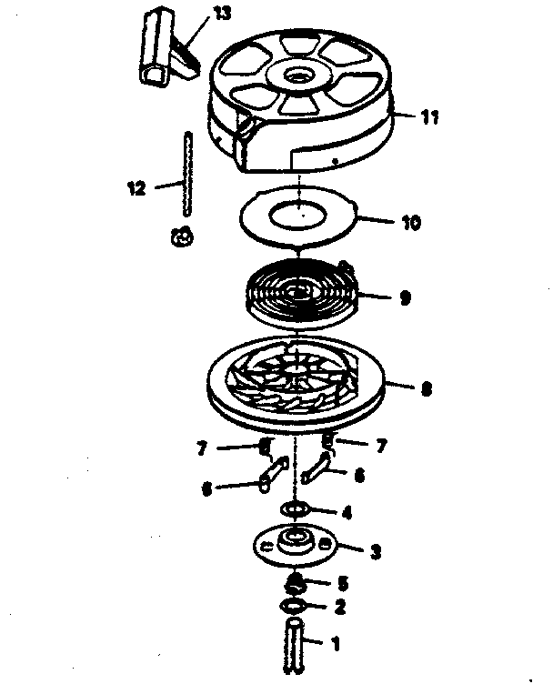 Rewind Starter No. 590637 Diagram and Parts List for 143374092  Craftsman Engine