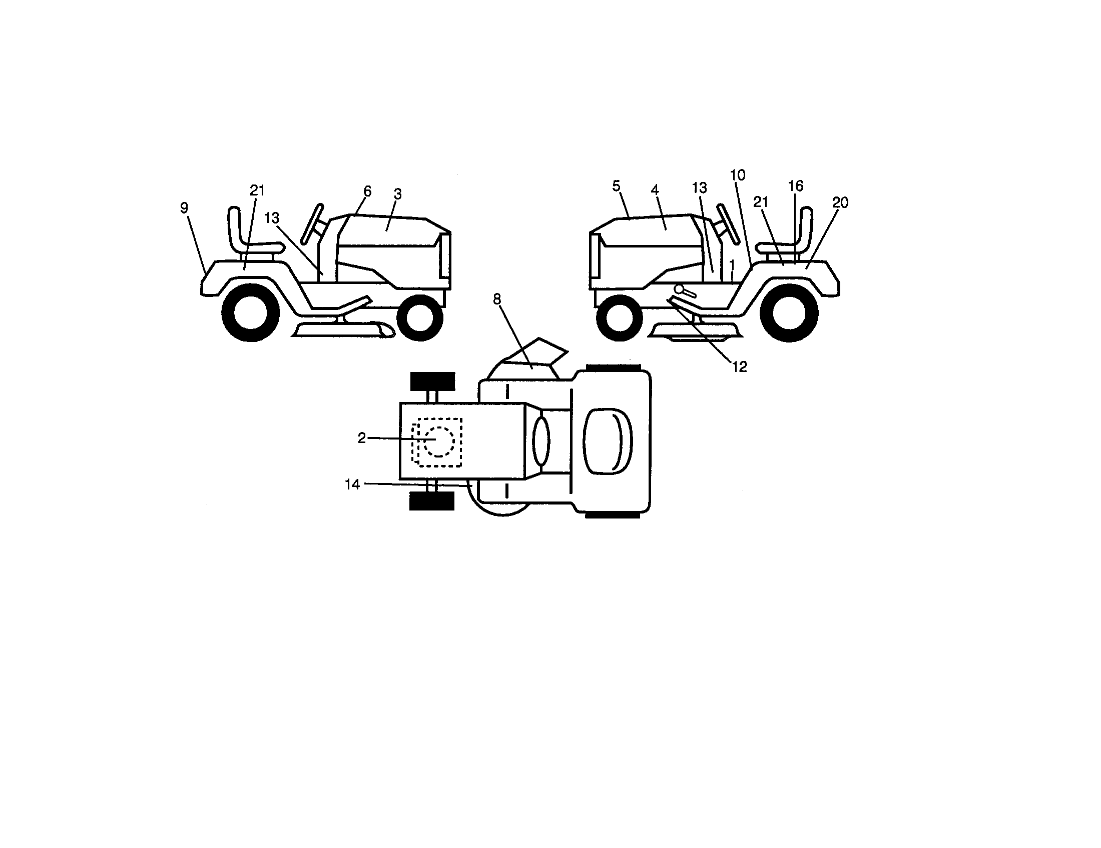 Decals Diagram and Parts List for 917271062  Craftsman Lawn Tractor