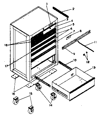 Cabinet Parts Diagram and Parts List for 706619390  Craftsman Tool Stand & Cart
