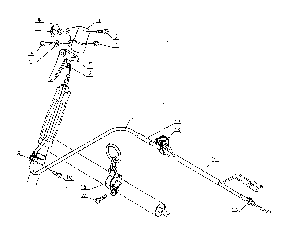 Throttle Lever Diagram and Parts List for 271281610  Craftsman Trimmer