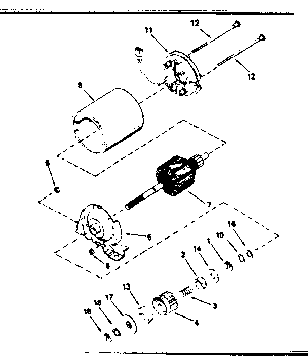 Electric Starter Motor No. 34934 Diagram and Parts List for 143384122  Craftsman Engine