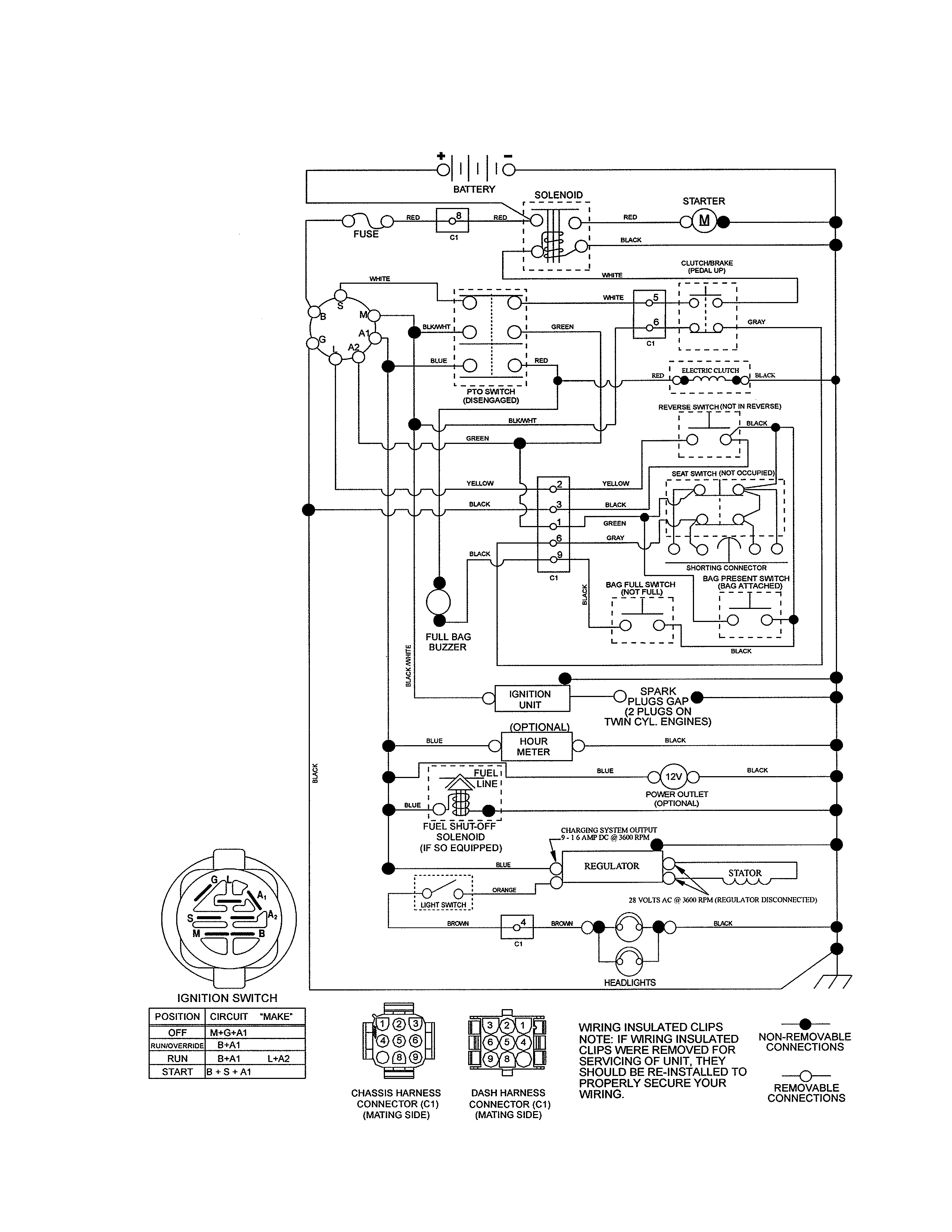 Schematic Diagram Diagram and Parts List for 917991450  Craftsman Lawn Tractor