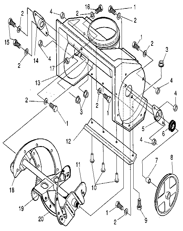 Auger Housing Diagram and Parts List for 536884350  Craftsman Snow Blower