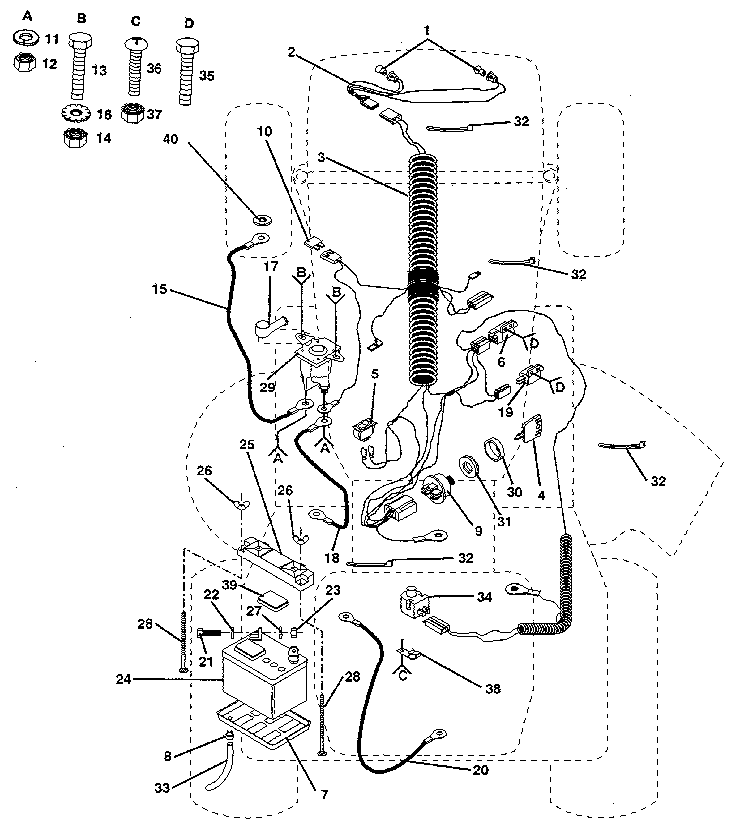 Electrical Diagram and Parts List for 917254530  Craftsman Lawn Tractor