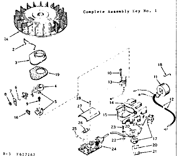 Magneto Diagram and Parts List for 143617162  Craftsman Engine