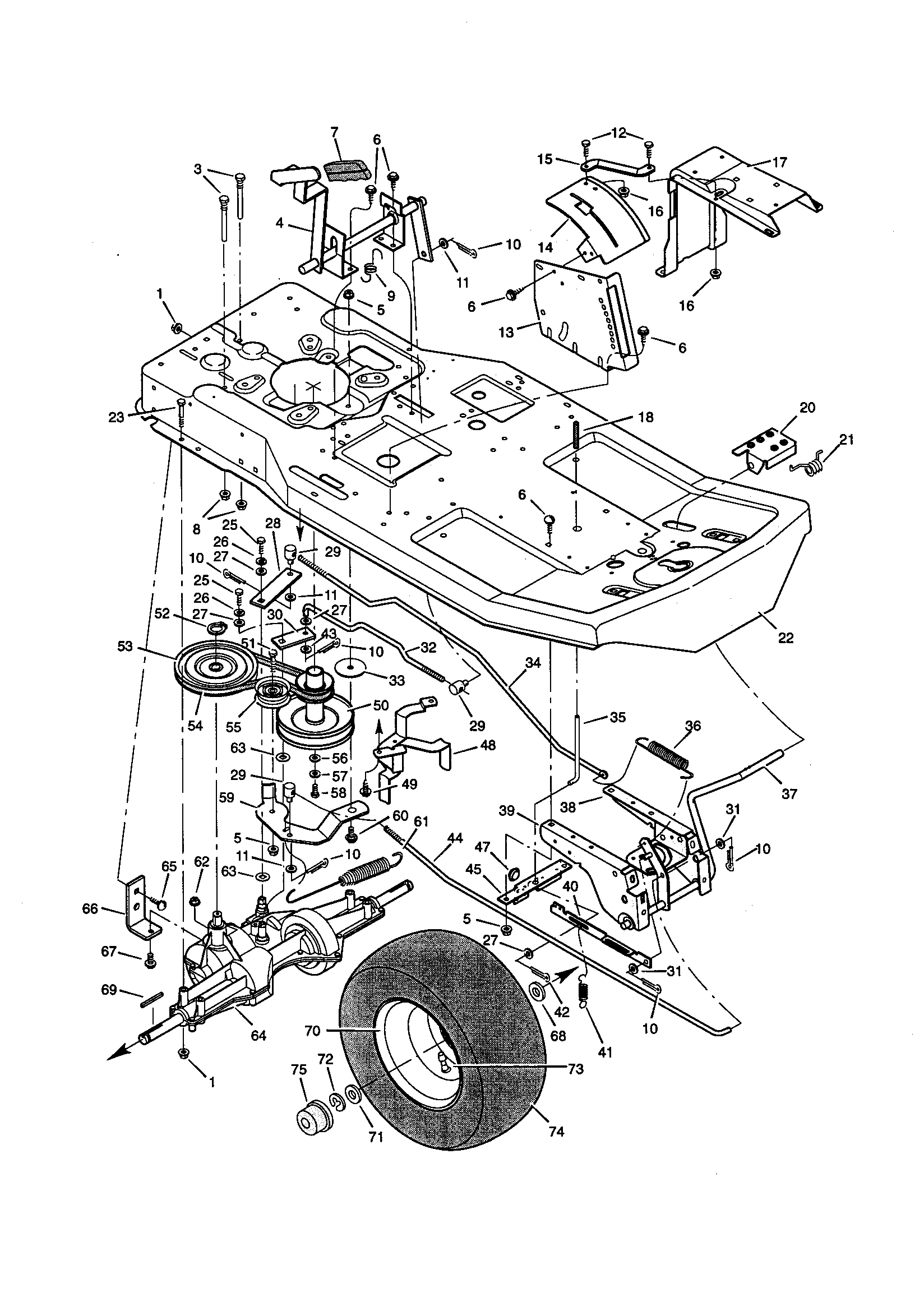 Motion Drive Diagram and Parts List for 536270211  Craftsman Engine