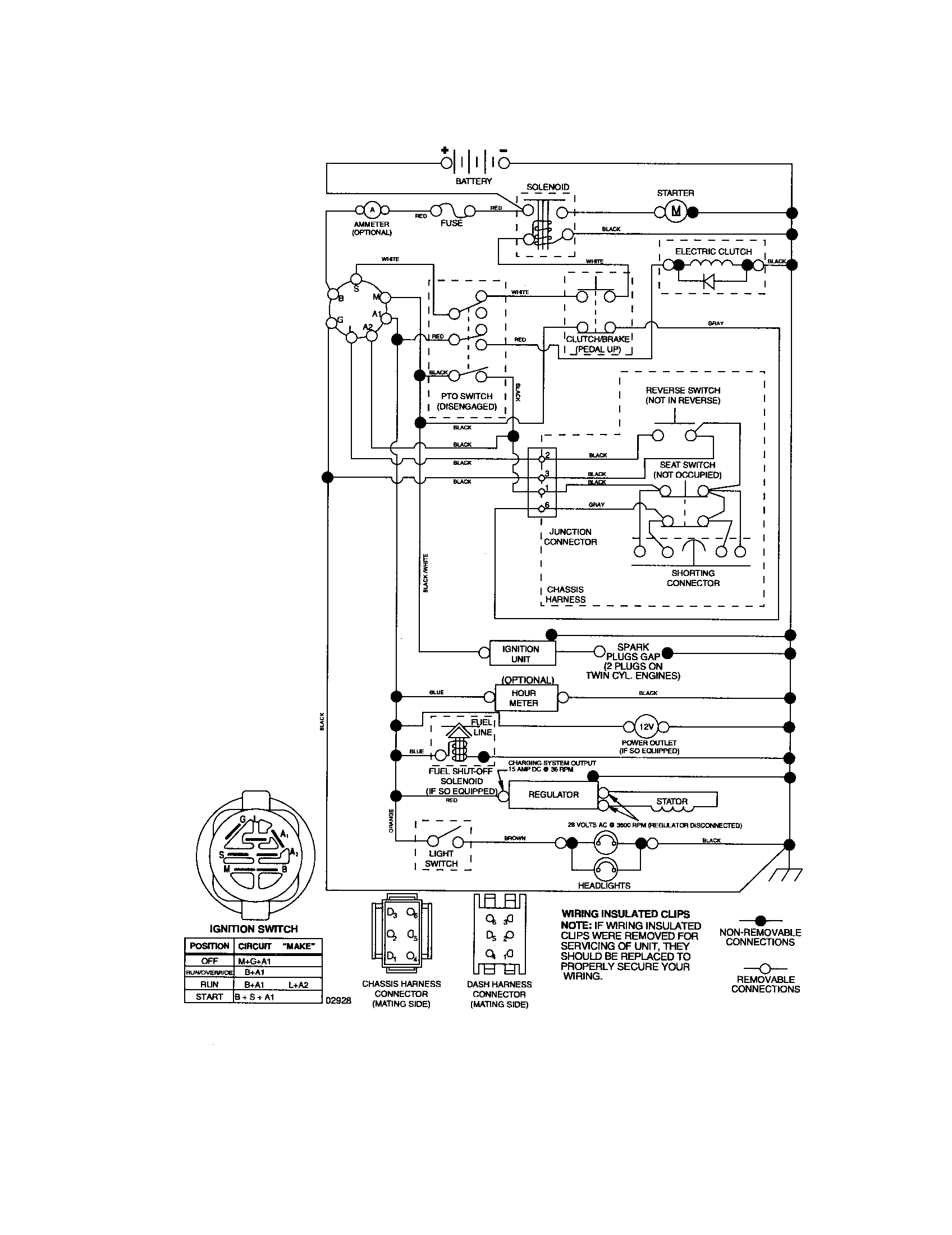 Schematic-tractor Diagram and Parts List for 917276882  Craftsman Lawn Tractor
