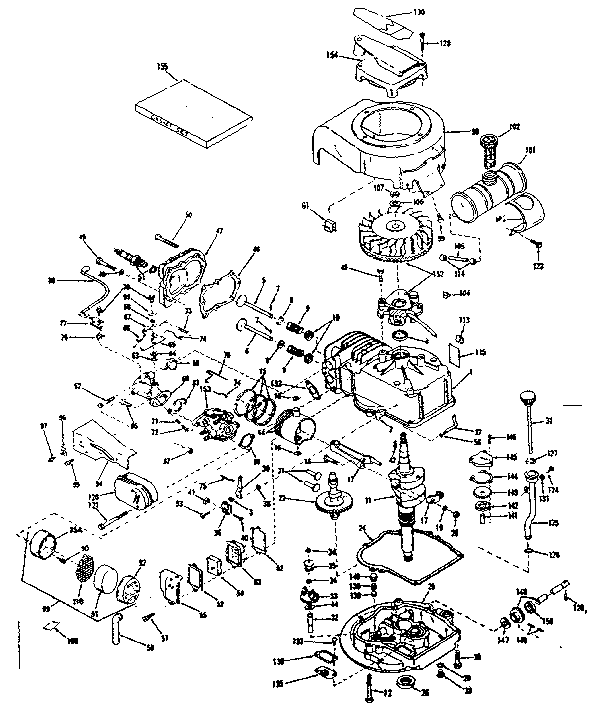 Basic Engine Diagram and Parts List for 143123052  Craftsman Engine
