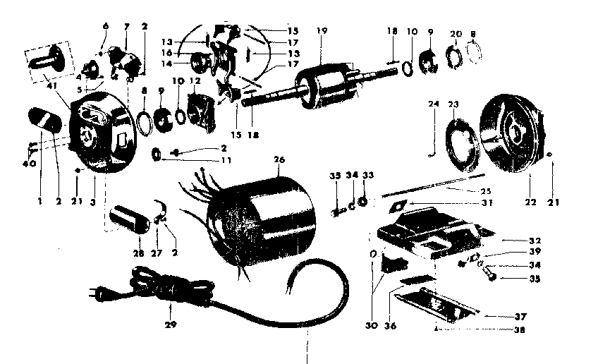 Unit Diagram and Parts List for 11319092  Craftsman Power Motor