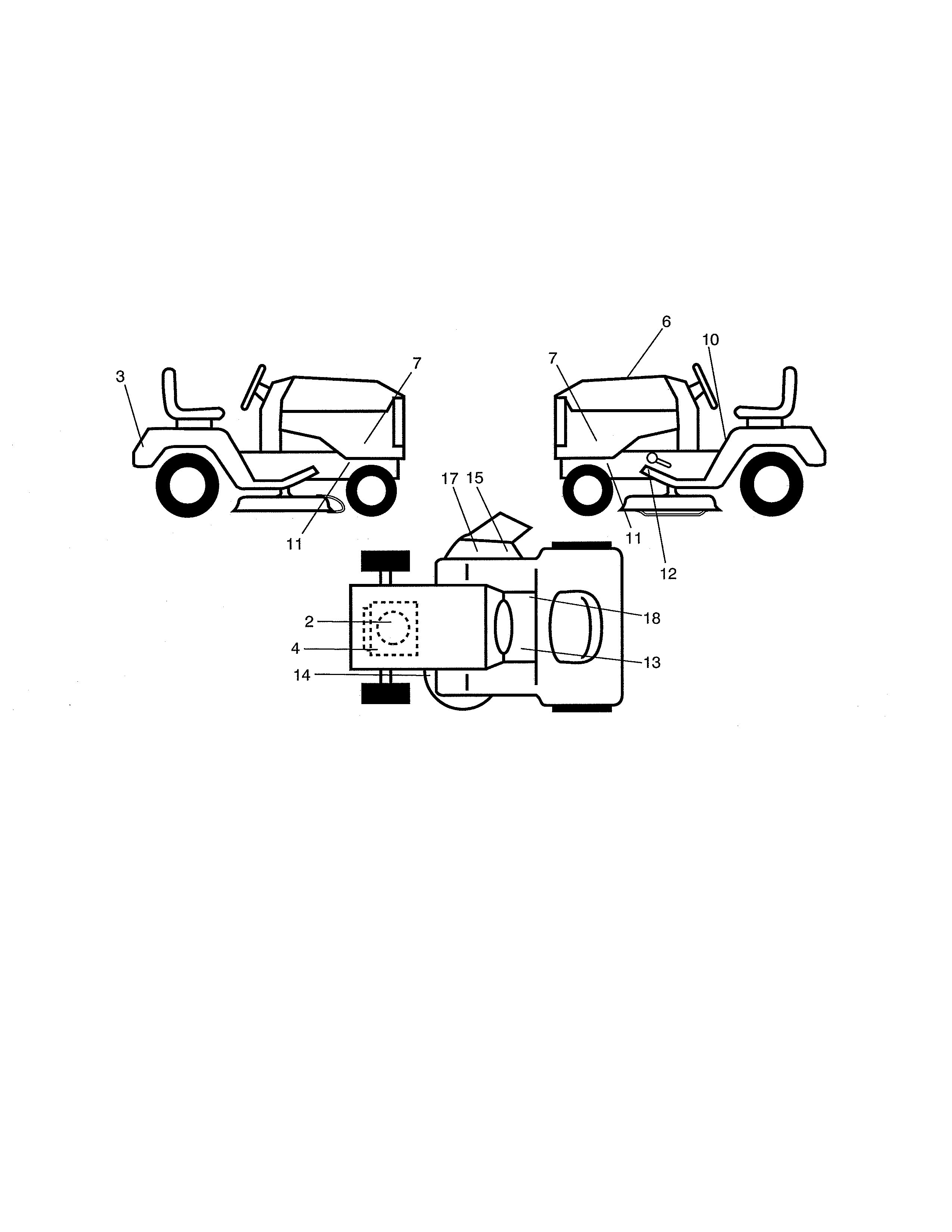 Decals Diagram and Parts List for 917280152  Craftsman Lawn Tractor