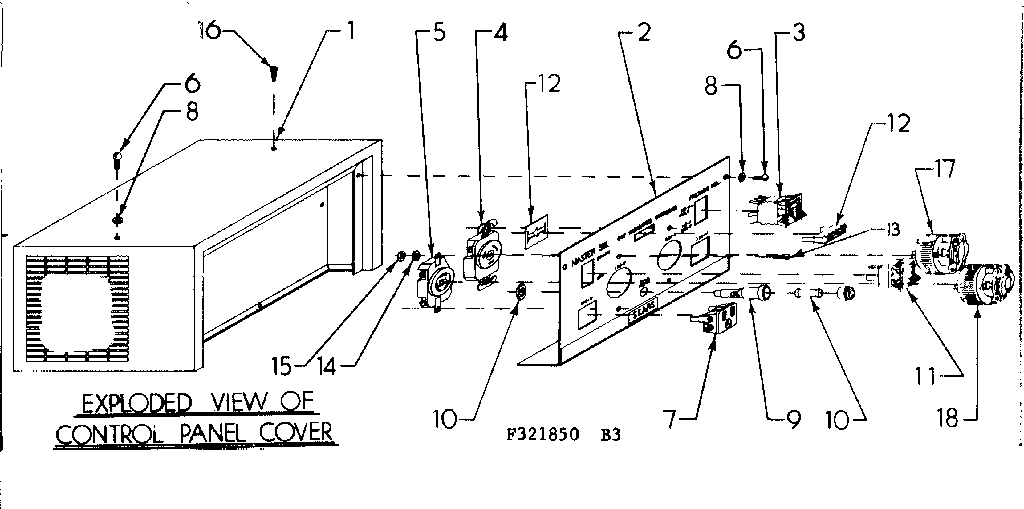 Control Panel Cover Diagram and Parts List for 580321850  Craftsman Engine