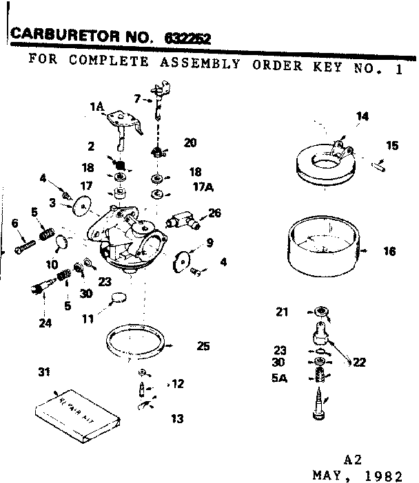 Replacement Parts Diagram and Parts List for 143344402  Craftsman Engine
