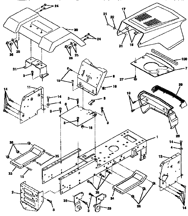 Chassis And Enclosures Diagram and Parts List for 917257622  Craftsman Engine