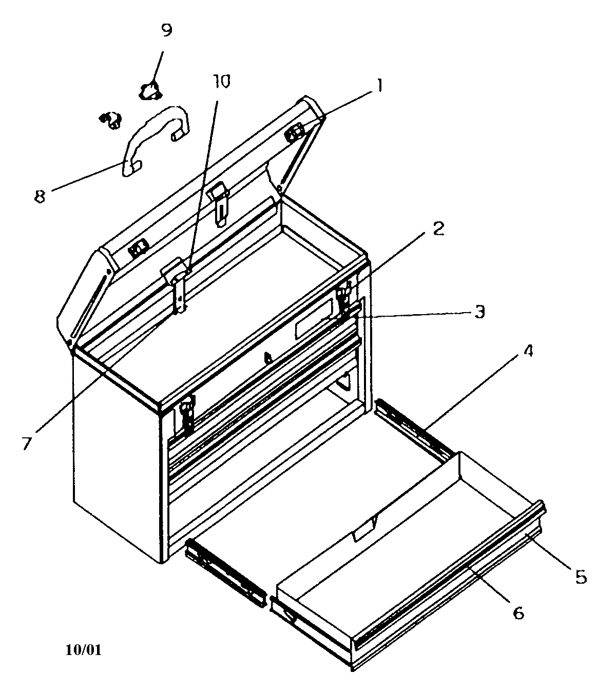 Tool Chest Diagram and Parts List for 706593370  Craftsman Tool Stand & Cart
