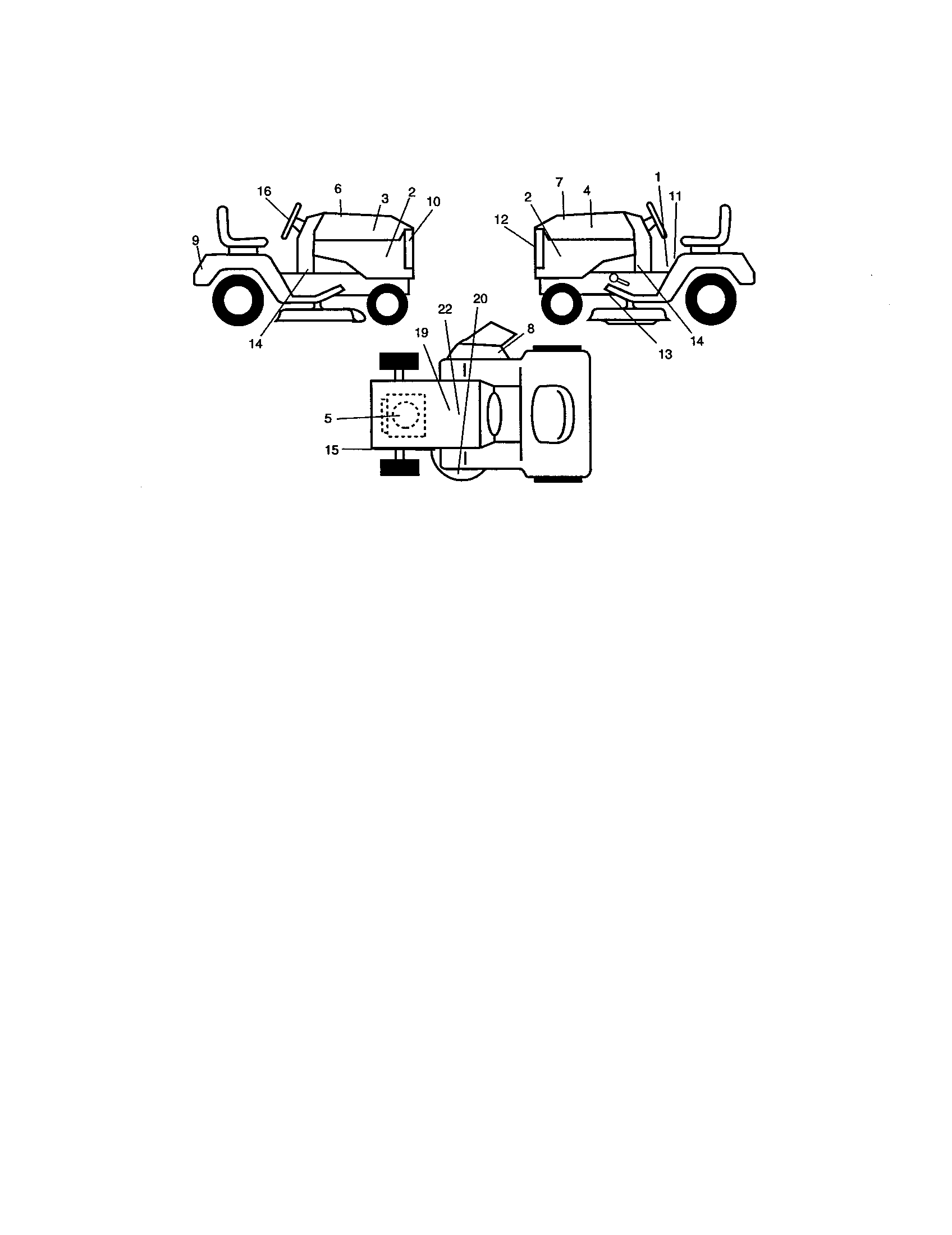 Decals Diagram and Parts List for 917272861  Craftsman Lawn Tractor