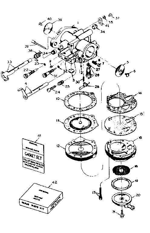 Carburetor #630650 Diagram and Parts List for 91760008  Craftsman Chainsaw