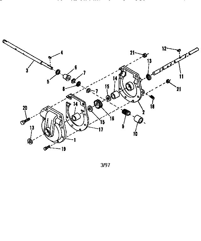 Gearbox Diagram and Parts List for 842242560  Craftsman Snow Blower