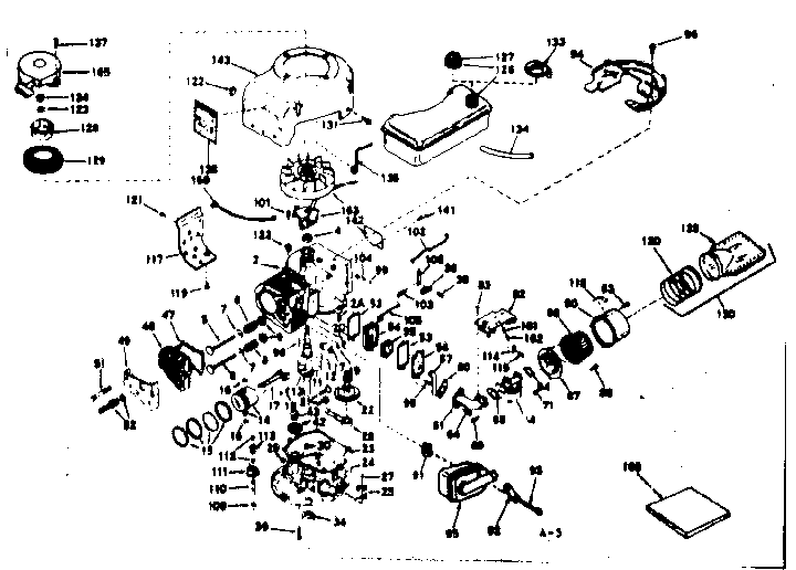 Unit Parts Diagram and Parts List for 143236012  Craftsman Engine