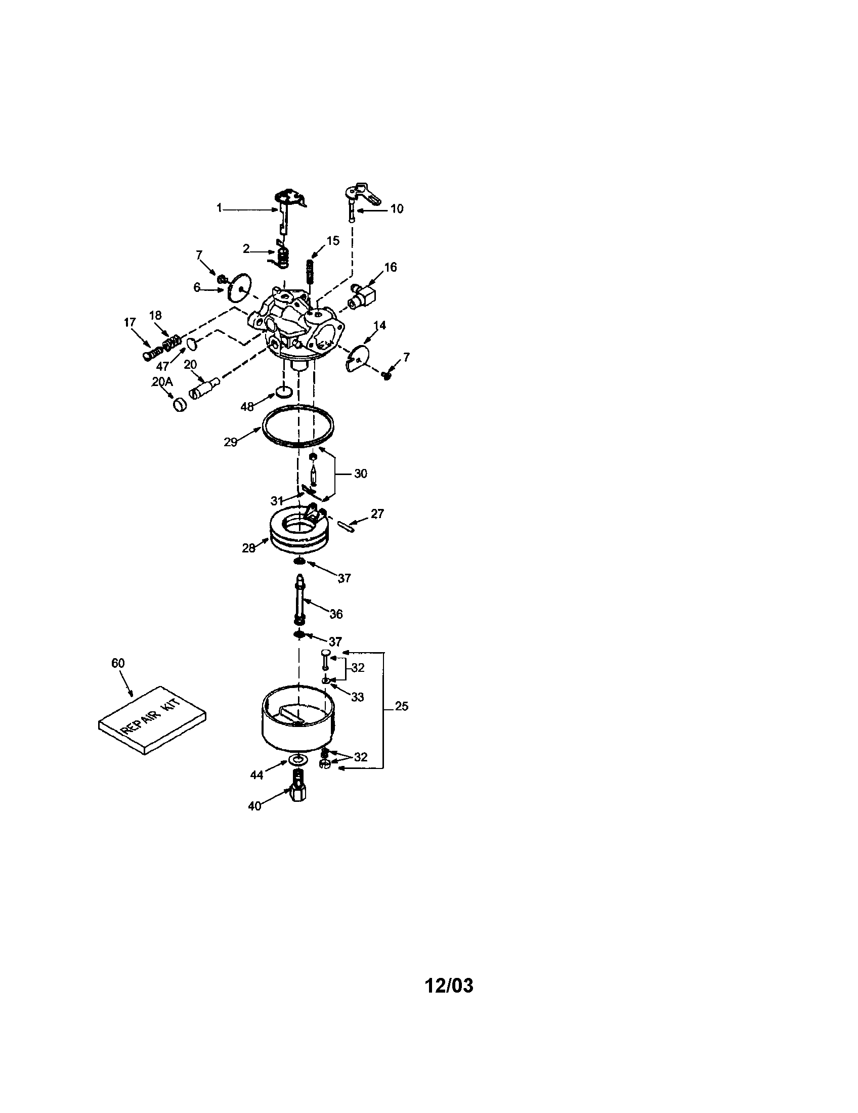 Carburetor 640084b Diagram and Parts List for 143085001  Craftsman Engine