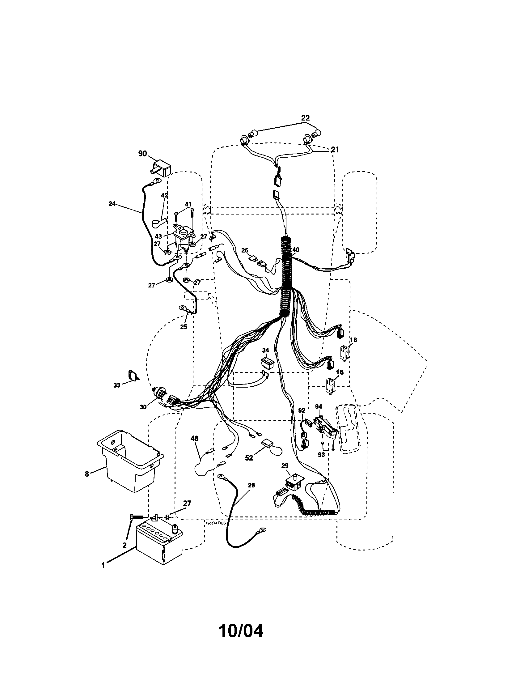Electrical Diagram and Parts List for 917275380  Craftsman Lawn Tractor