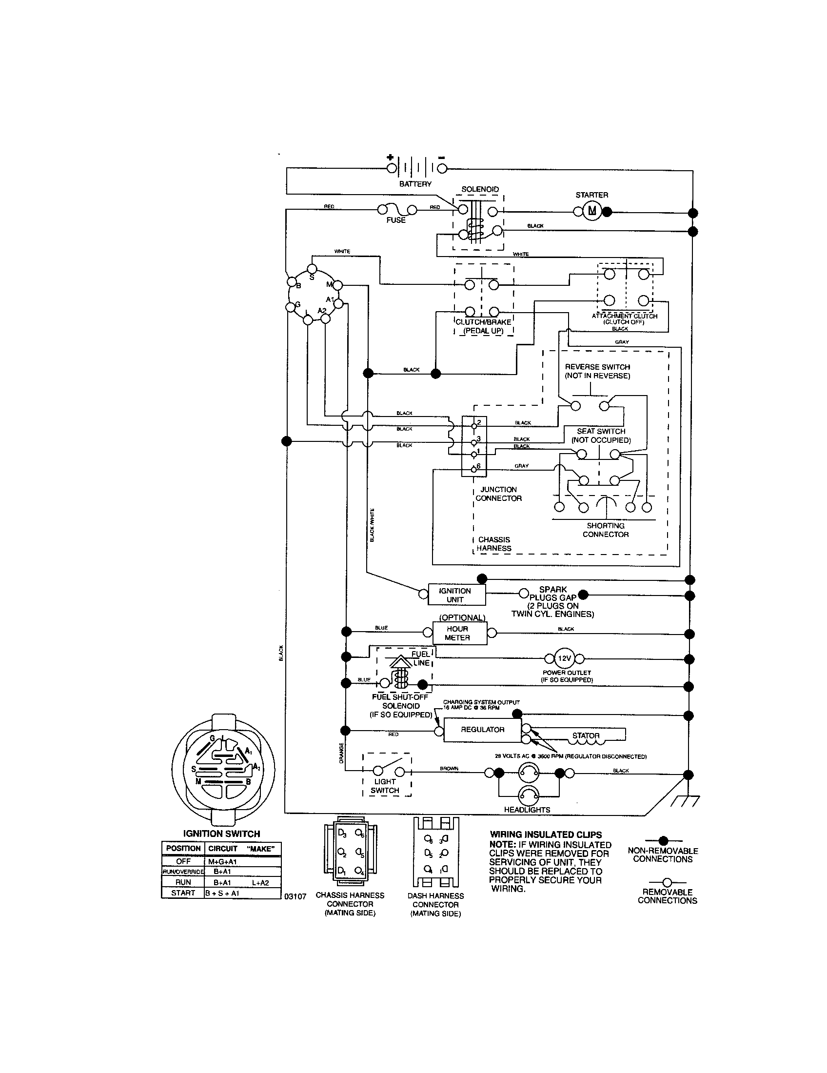 Schematic Diagram-tractor Diagram and Parts List for 917287251  Craftsman Lawn Tractor