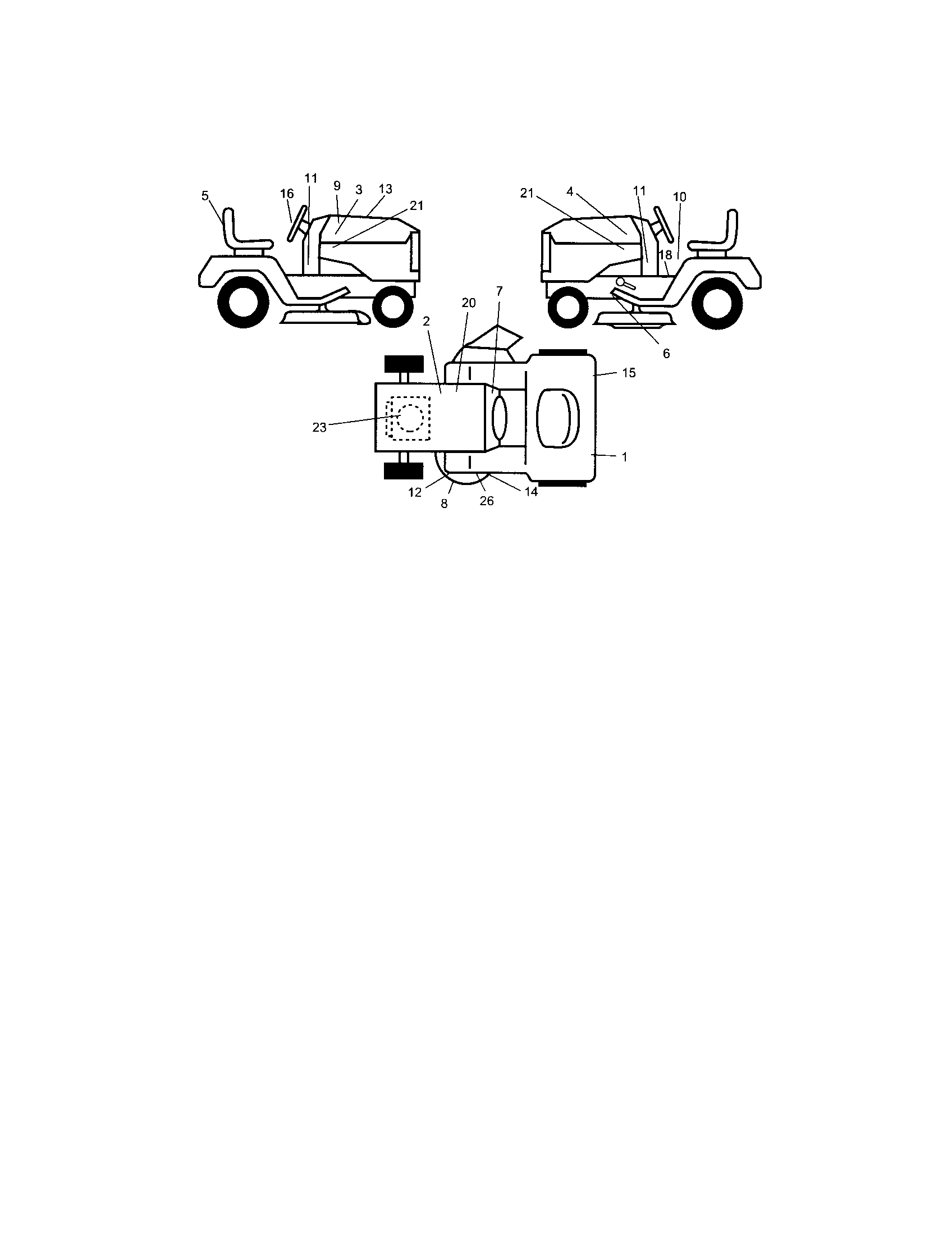 Decals Diagram and Parts List for 917273623  Craftsman Lawn Tractor