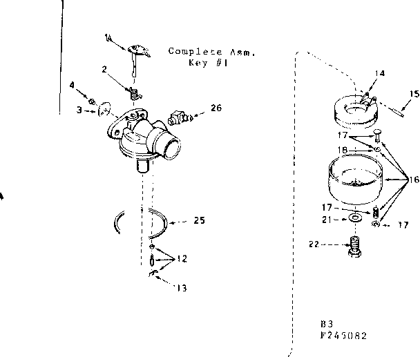 Carburetor Diagram and Parts List for 143245082  Craftsman Engine