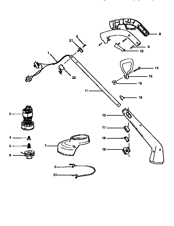 Replacement Parts Diagram and Parts List for 358799150  Craftsman Trimmer