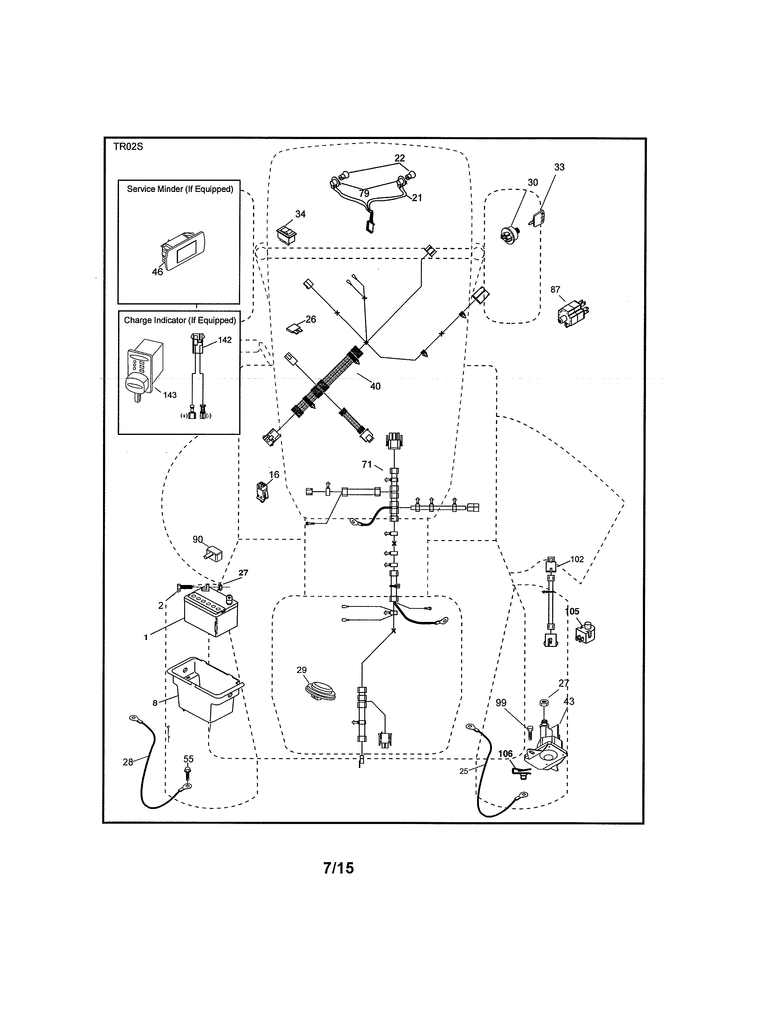 Electrical Diagram and Parts List for 917250811  Craftsman Lawn Tractor