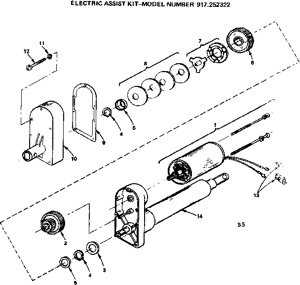 Motor Diagram and Parts List for 917252322  Craftsman Lawn Mower