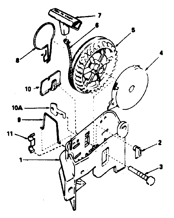 Rewind Starter No. 590531 Diagram and Parts List for 143384342  Craftsman Engine