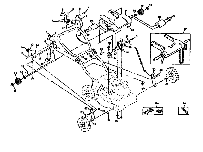 Handle Assembly Diagram and Parts List for 131973902  Craftsman Lawn Mower