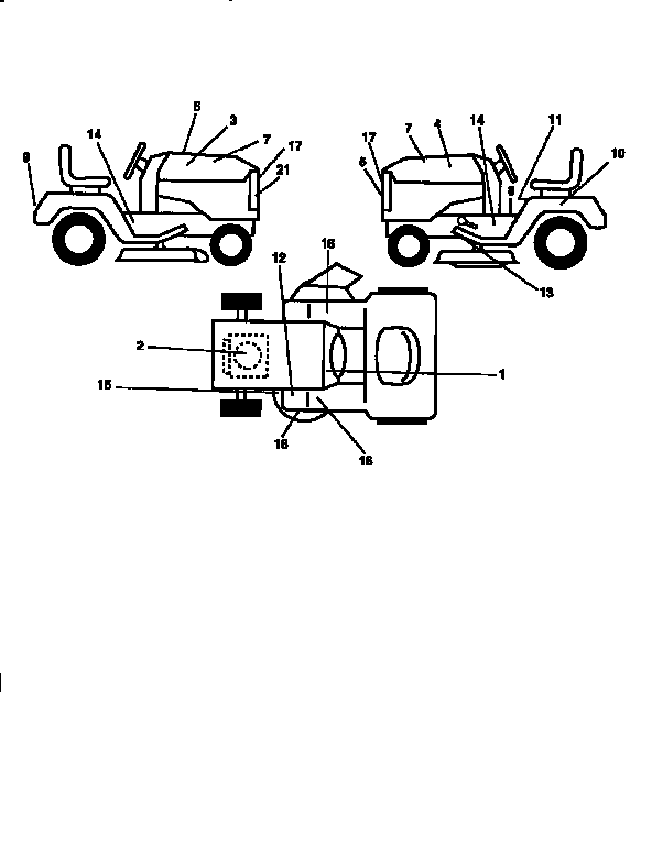 Decal Diagram and Parts List for 917252502  Craftsman Lawn Tractor