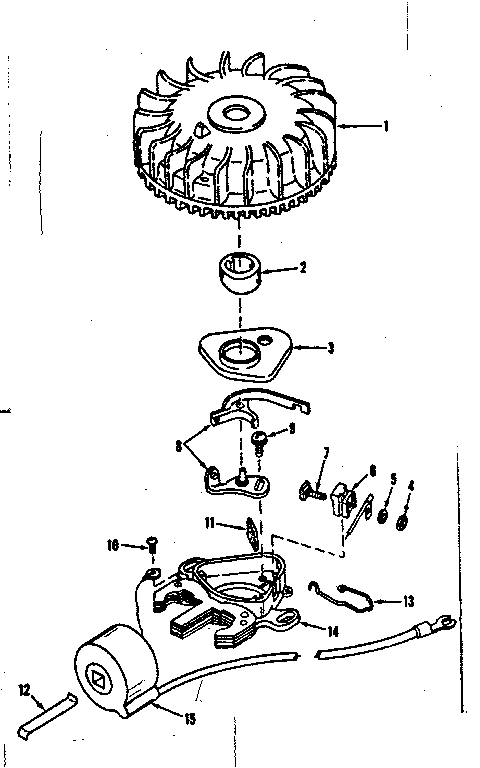 Magneto (tecumseh No. 5000) Diagram and Parts List for 143102152  Craftsman Engine