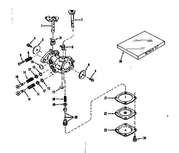 Carburetor No. 29780 Diagram and Parts List for 143501111  Craftsman Engine