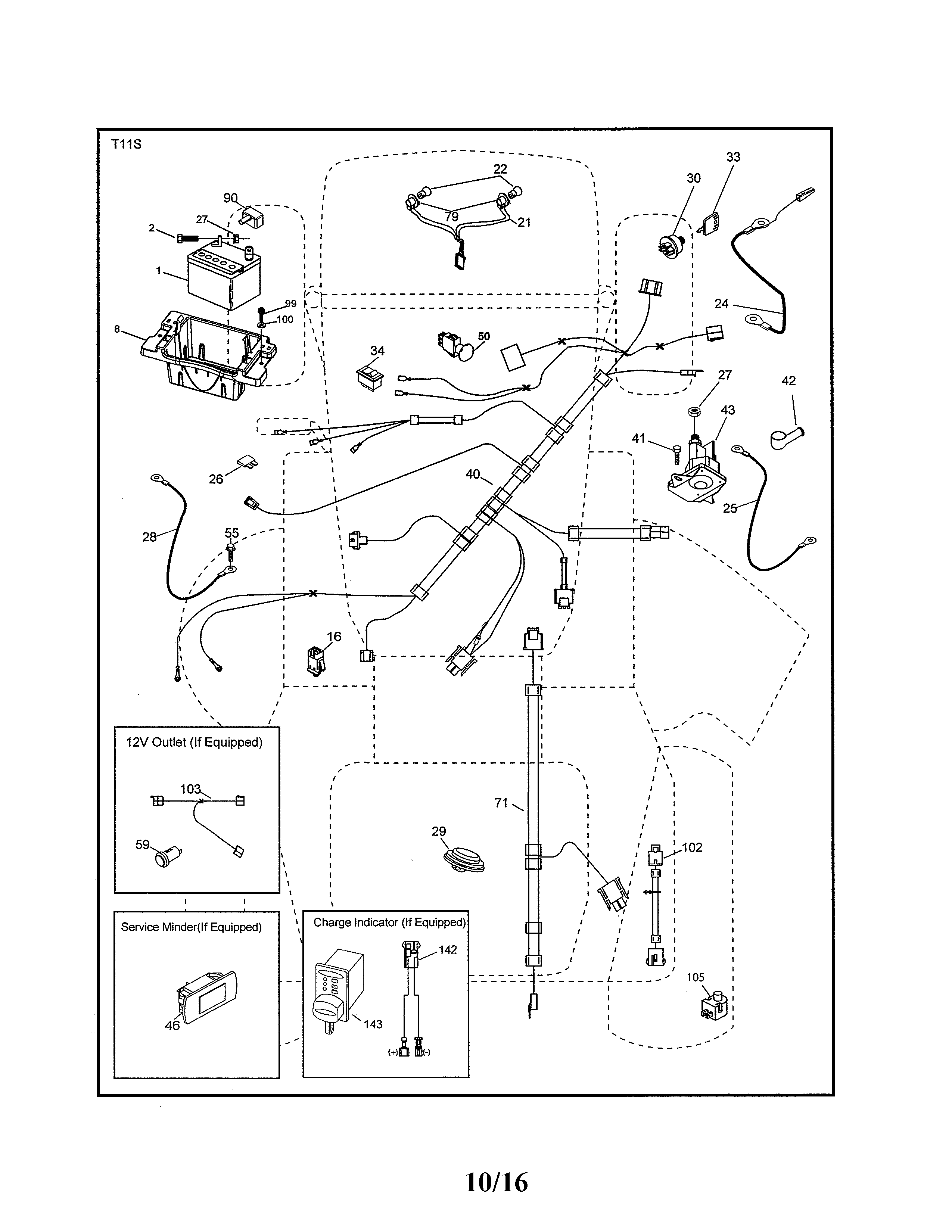 Electrical Diagram and Parts List for 917990040  Craftsman Lawn Tractor