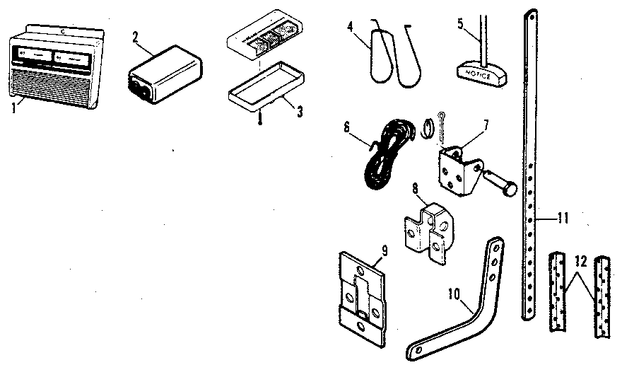 Installation Parts Diagram and Parts List for 13953613  Craftsman Garage Door Opener