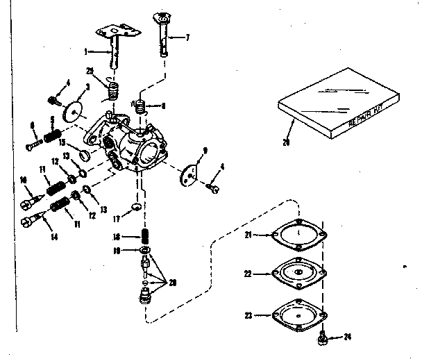 Carburetor No. 630894 (power Products) Diagram and Parts List for 143521101  Craftsman Engine