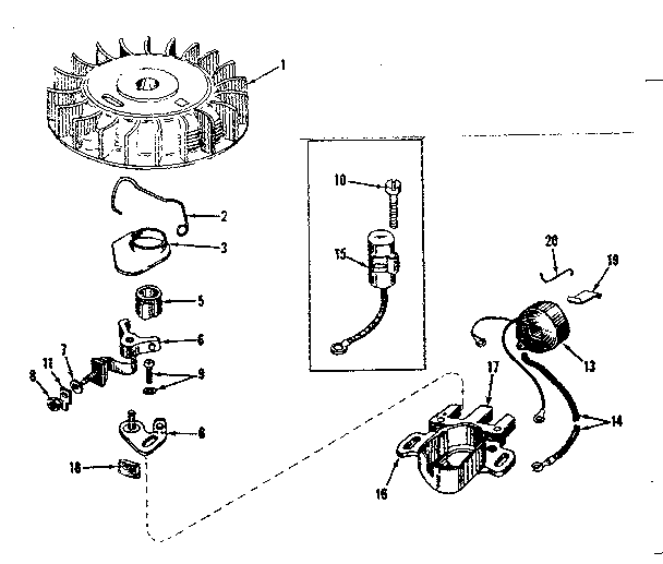 Magneto No. 610693 Diagram and Parts List for 143131052  Craftsman Engine